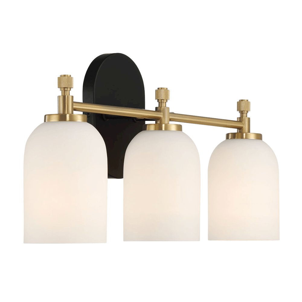 Three Lights Vanity Brushed Gold Bathroom Wall Light for Bathroom Over Mirror. Picture 4