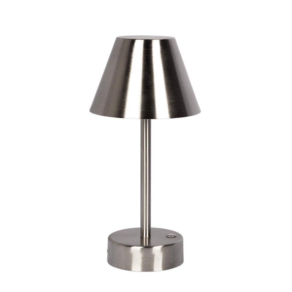 Elegance Rechargeable LED Table Lamp Brushed Nickel LED Touch Switch. Picture 1