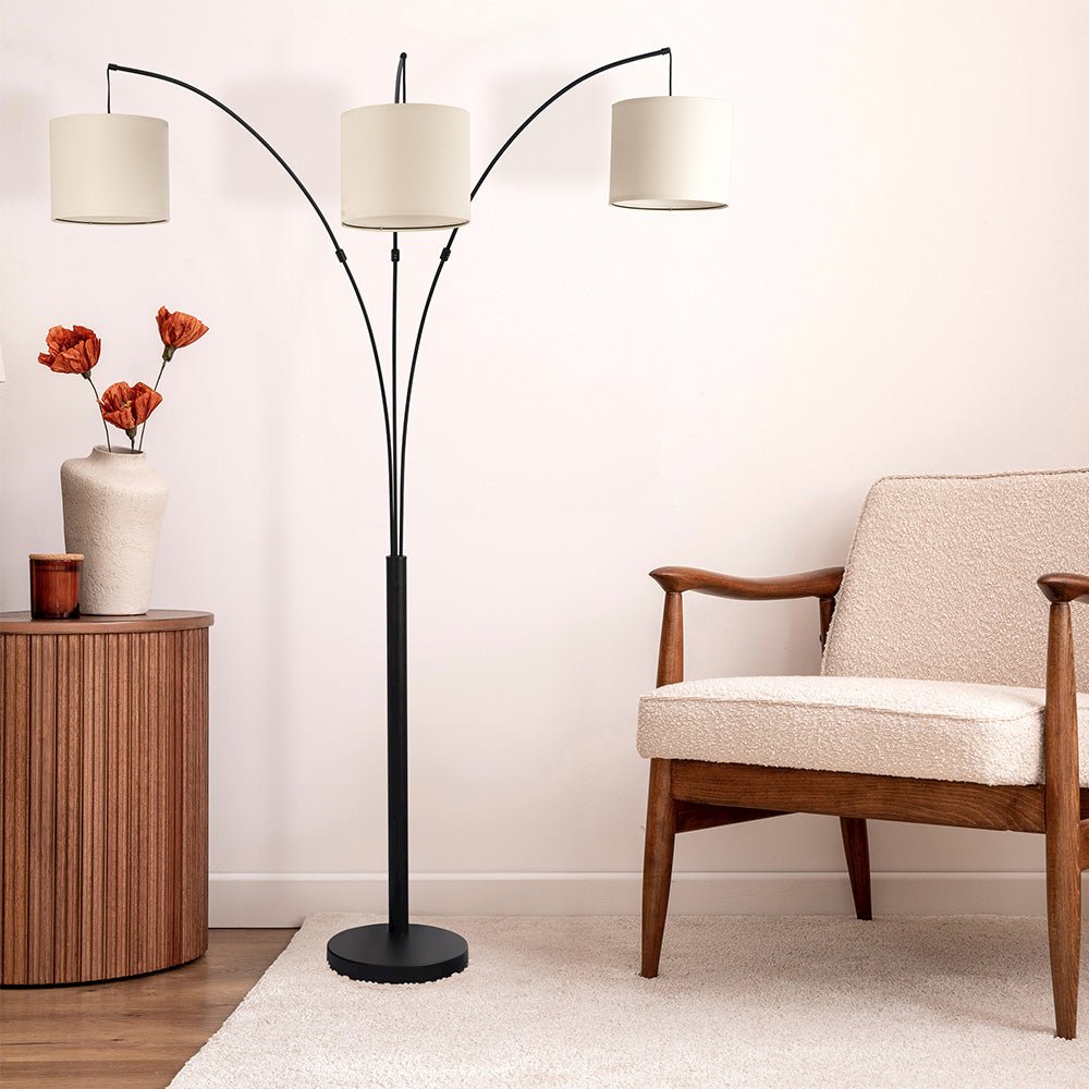 Royal 3-Arm Metal Arc Floor Lamp. Picture 3