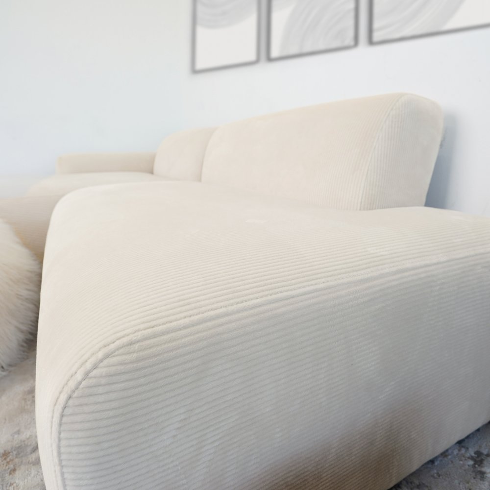 Mar Sectional Cream Corduroy Sofa(Left Facing). Picture 7