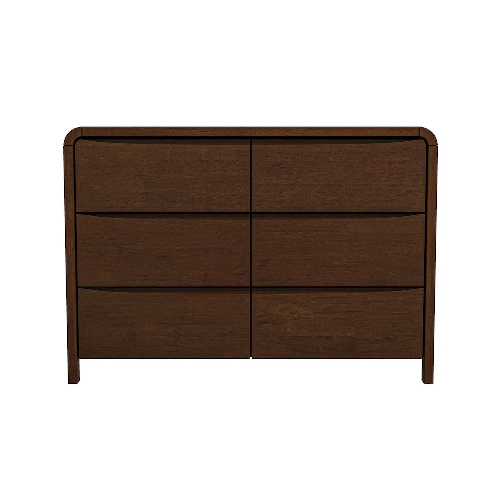 Lionel Mid Century Modern Solid Wood 6-Drawer Dresser. Picture 2