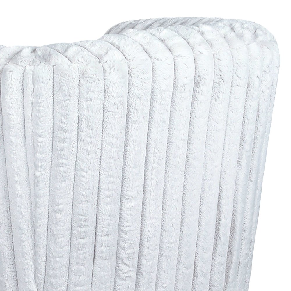 Mira White Soft Plush Fabric Swivel Chair. Picture 2