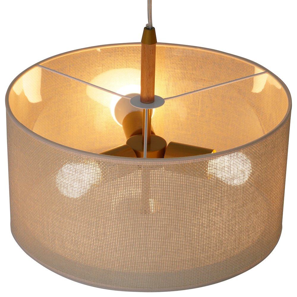 Glacier Pendant Lamp - Oak + Natural + Gold. Picture 3