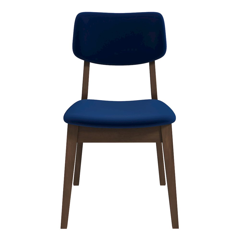 Carlos Blue Velvet Solid Back Side Chair (Set Of 2). Picture 1