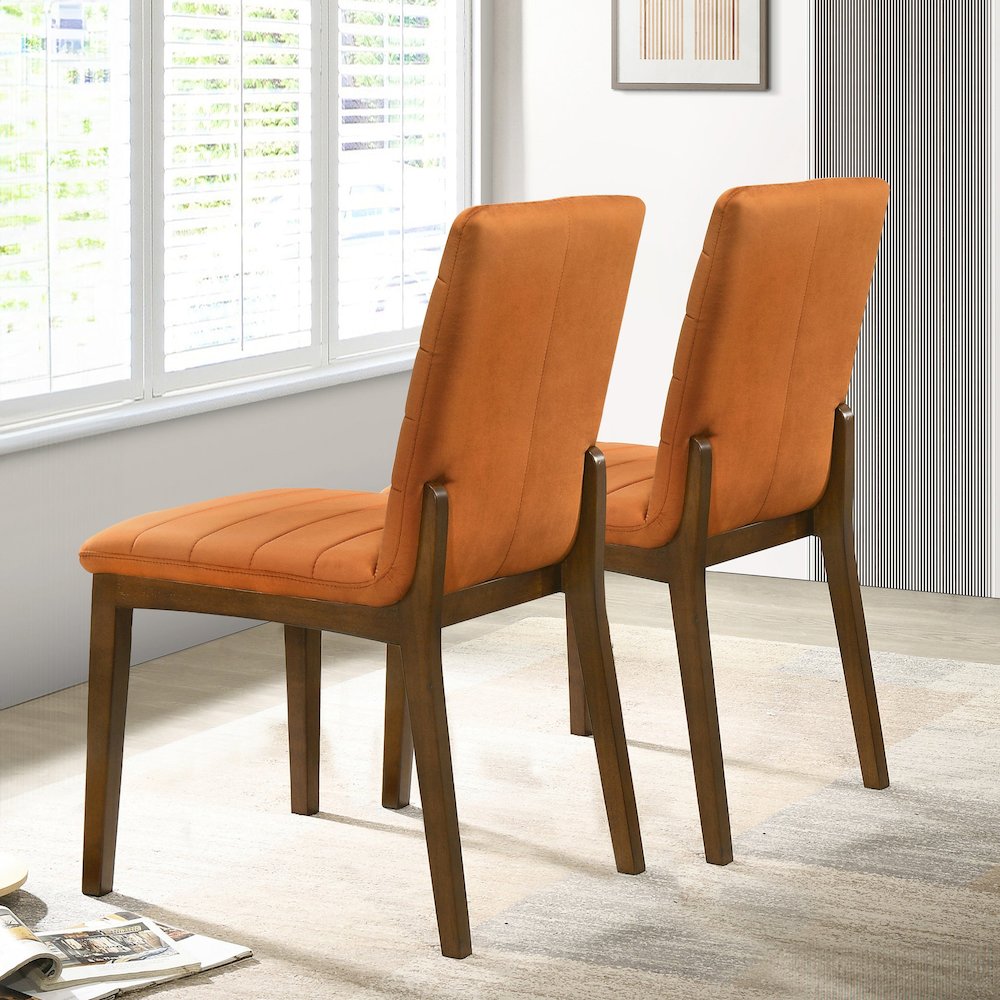 Ines Burnt Orange Velvet Dining Chair (Set Of 2). Picture 2