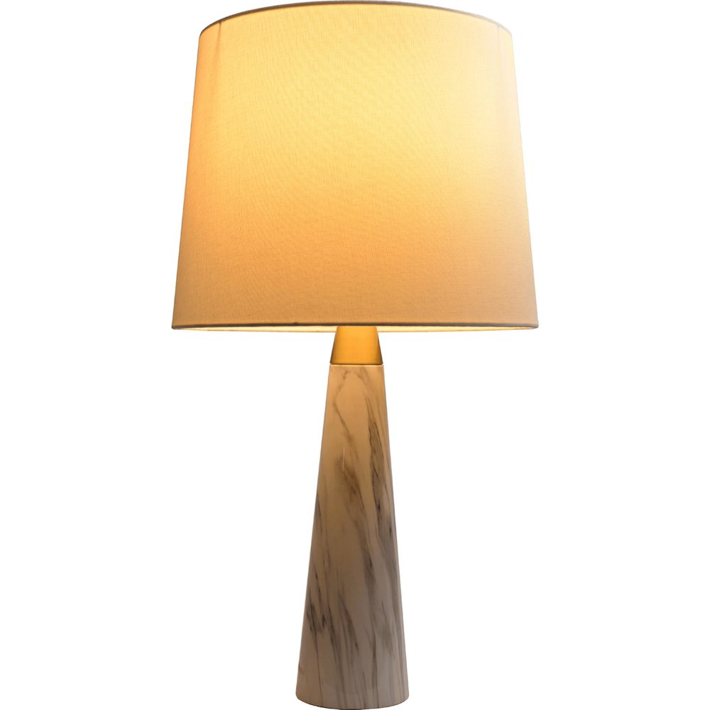 Enclave Hydro Black Table Lamp with On/Off Switch Faux Marble Base Fabric Shade. Picture 3