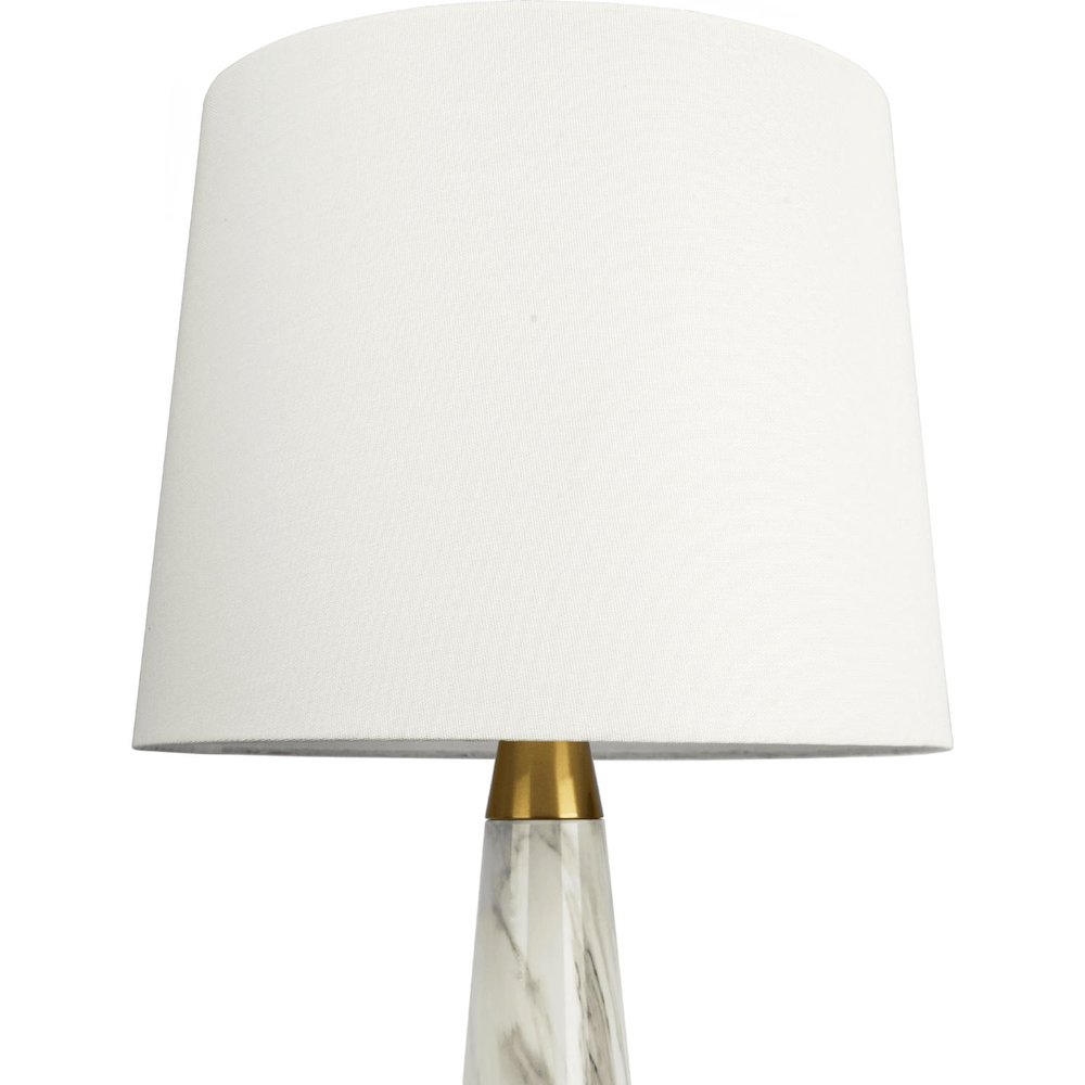 Enclave Hydro Black Table Lamp with On/Off Switch Faux Marble Base Fabric Shade. Picture 2