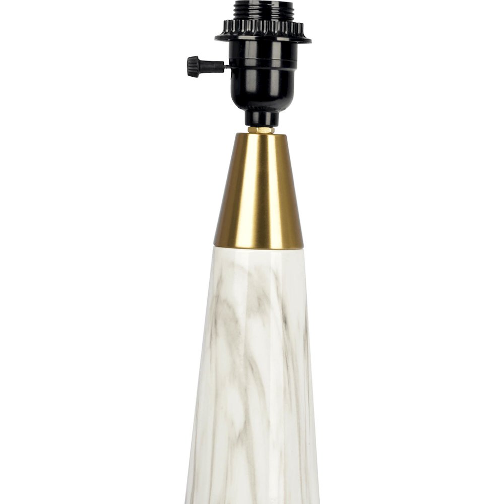 Enclave Hydro Black Table Lamp with On/Off Switch Faux Marble Base Fabric Shade. Picture 4