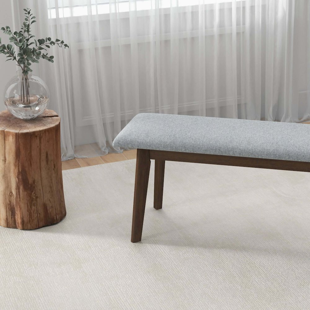 Carlos Fabric Upholstered Solid Wood Bench. Picture 4