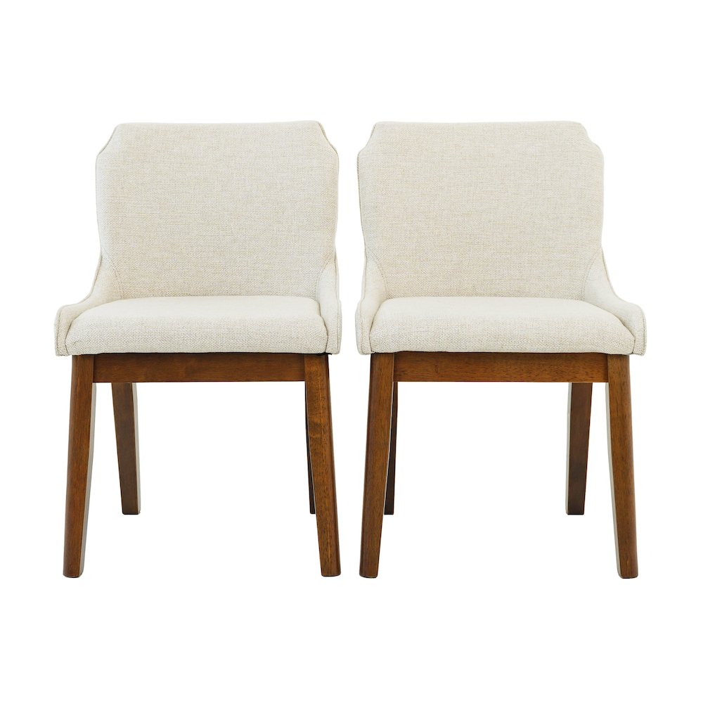 Ellis Dining Chair Set of 2 - Beige Fabric. Picture 4