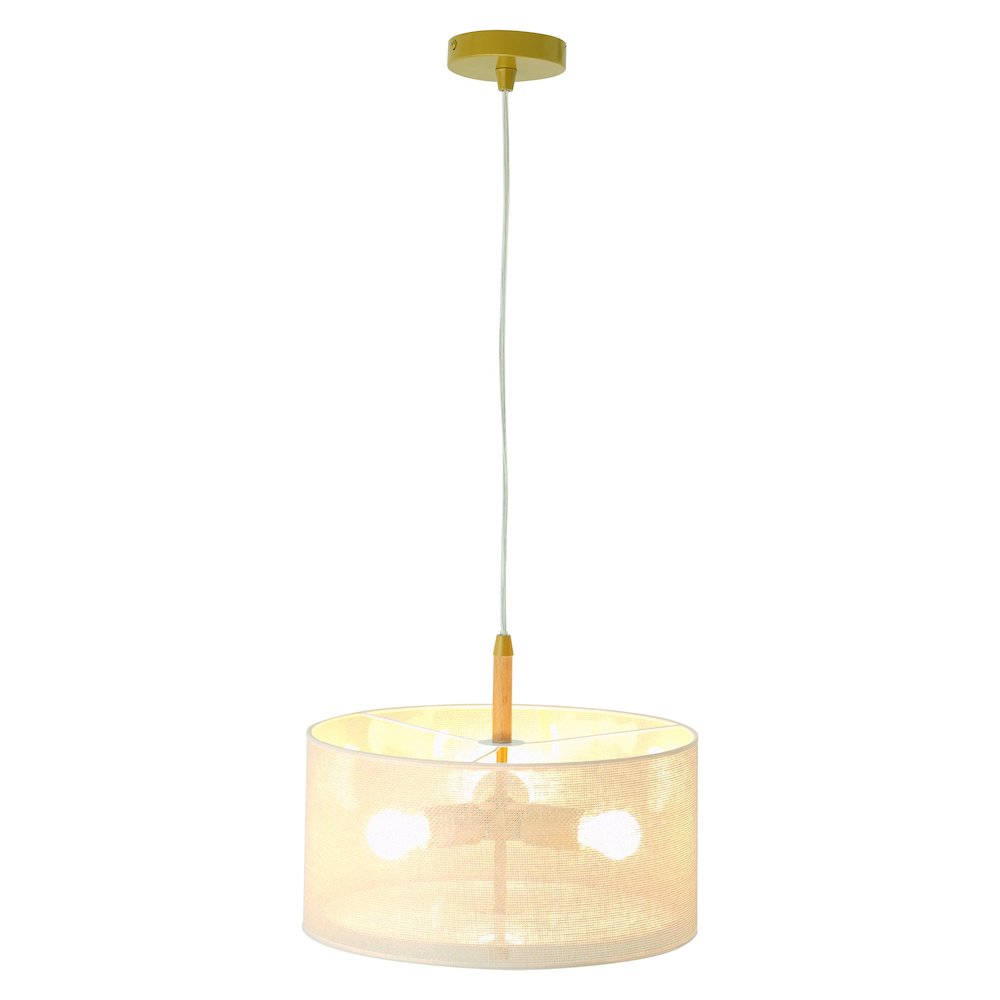Glacier Pendant Lamp - Oak + Natural + Gold. Picture 1