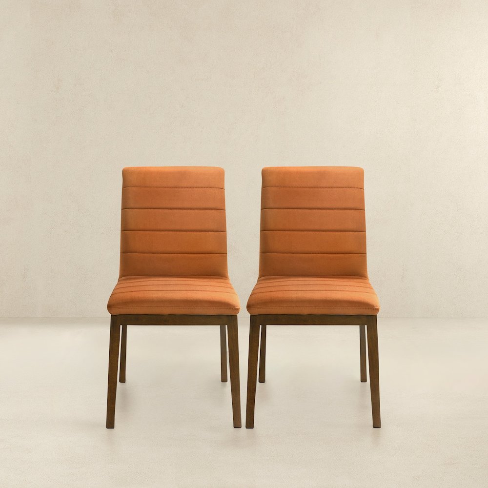 Ines Burnt Orange Velvet Dining Chair (Set Of 2). Picture 4