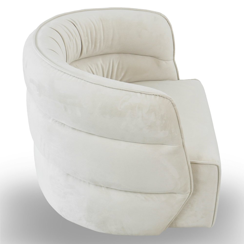 Walden Swivel Chair - Cream Velvet. Picture 2