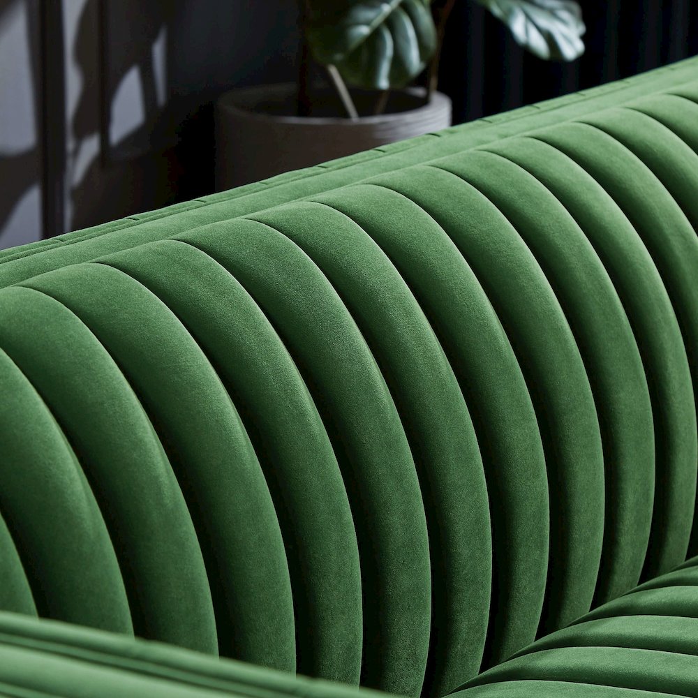 Dominic Channel Tufted Velvet Sofa. Picture 5