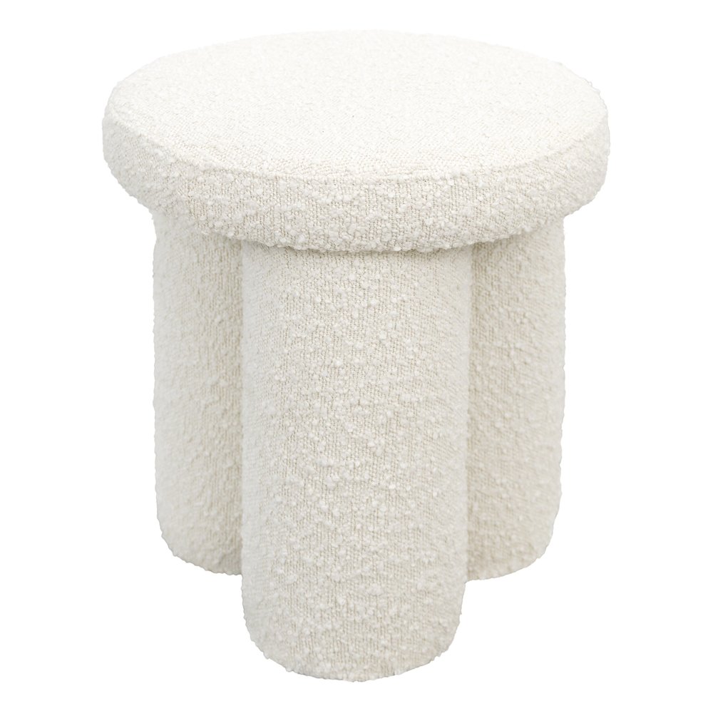 Wesley Ivory Boucle Stool. Picture 1