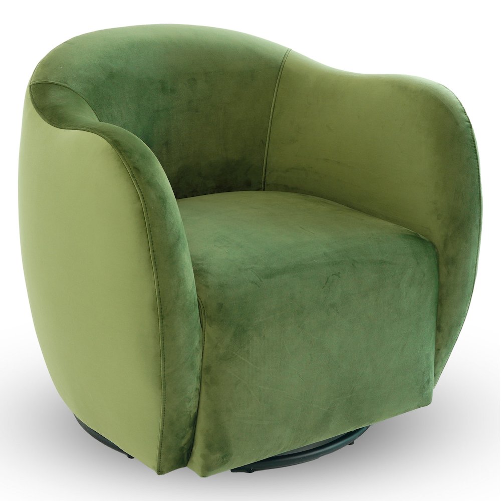 Renee Swivel Chair - Green Velvet. Picture 1