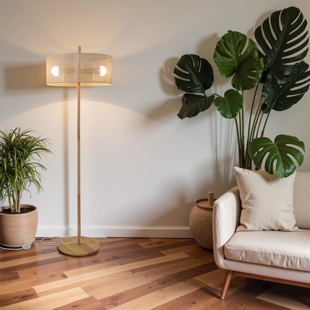 Lirian Floor Lamp - Oak and Natural. Picture 6
