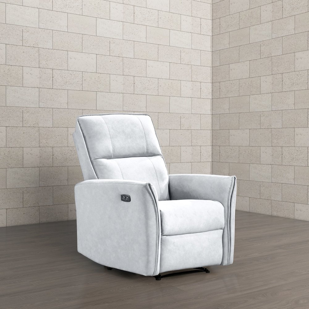 Asheville Grey Suede Recliner Chair. Picture 8
