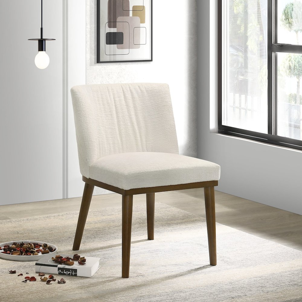 Daley White Fabric Dining Chair (Set Of 2). Picture 4