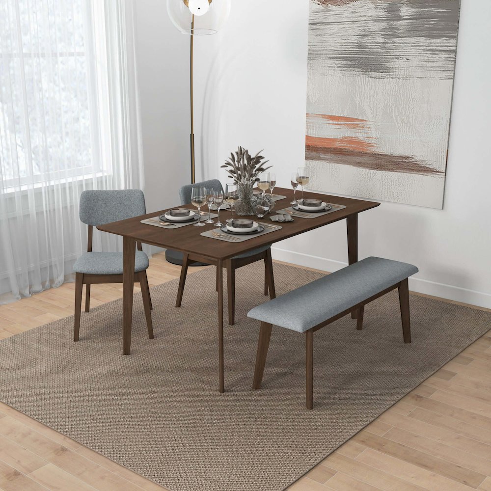 Carlos Fabric Upholstered Solid Wood Bench. Picture 2