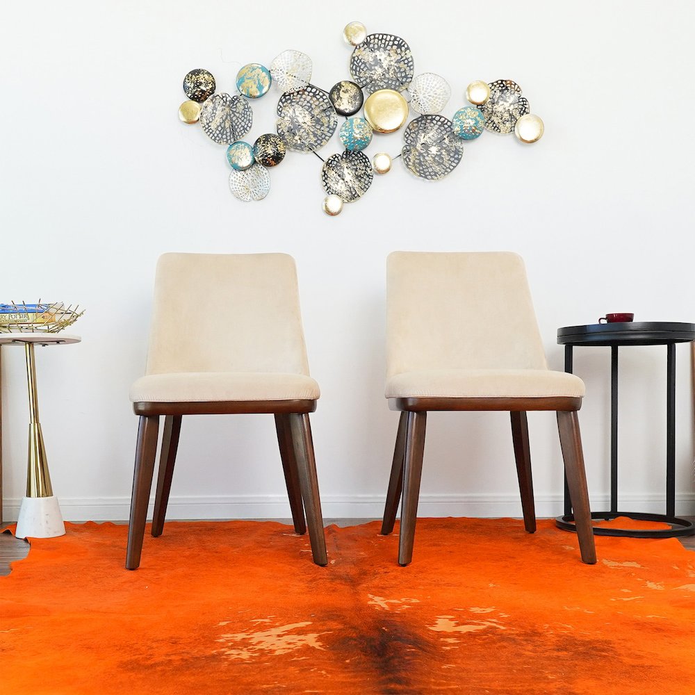 Clove Beige Velvet Dining Chair (Set Of 2). Picture 7
