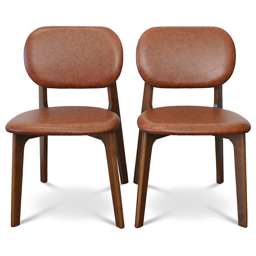 Kelsey Brown Leather Dining Chair (Set Of 2). Picture 5