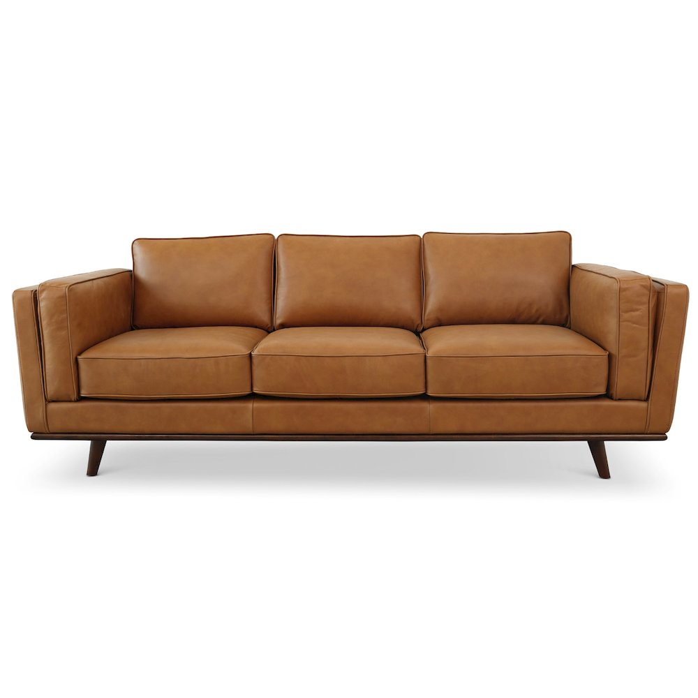 Chase Mid Century Modern Genuine Leather Sofa. Picture 1