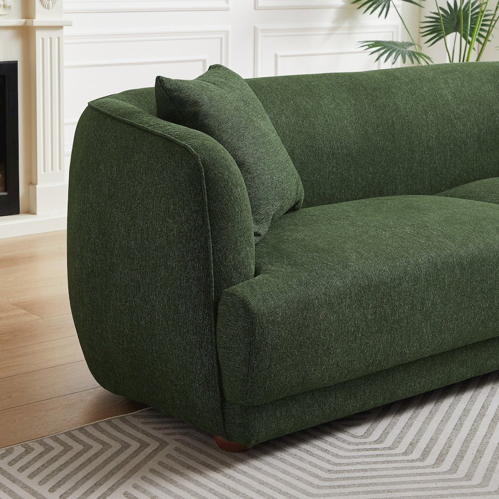 Larisa Mid Century Modern Linen Sofa. Picture 3