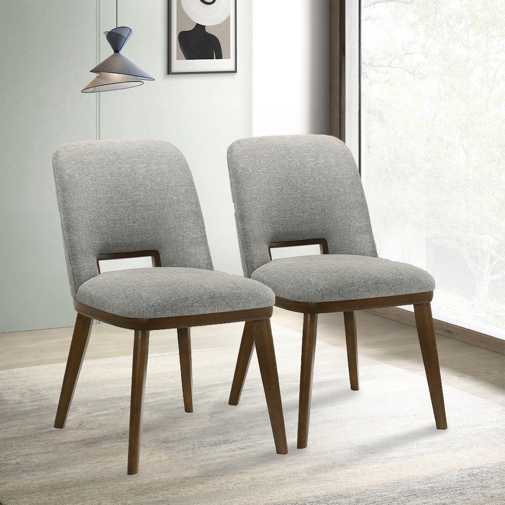 Blaken Light Grey Fabric Dining Chair (Set Of 2). Picture 2