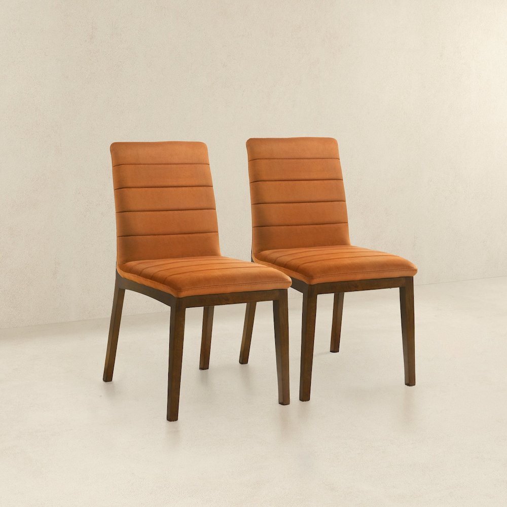 Ines Burnt Orange Velvet Dining Chair (Set Of 2). Picture 6