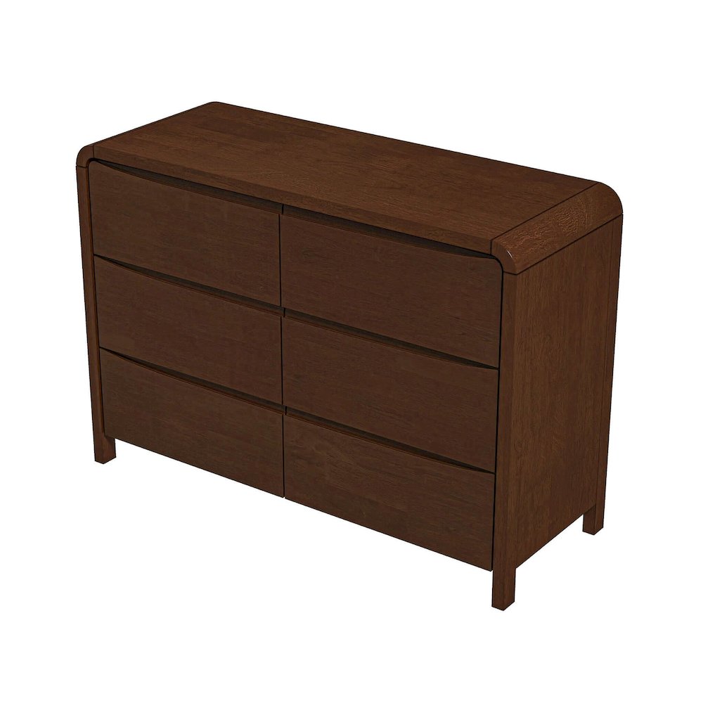 Lionel Mid Century Modern Solid Wood 6-Drawer Dresser. Picture 1
