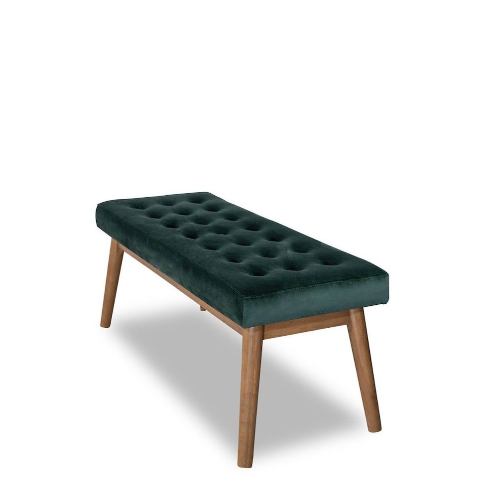 Delilah Modern Bench - Green Velvet. Picture 1