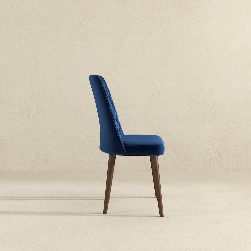 Katie  Navy Blue Velvet Dining Chair (Set Of 2). Picture 5