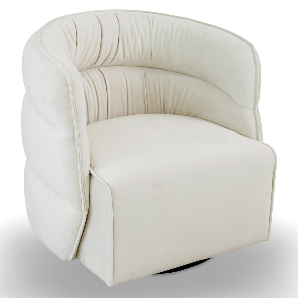 Walden Swivel Chair - Cream Velvet. Picture 1
