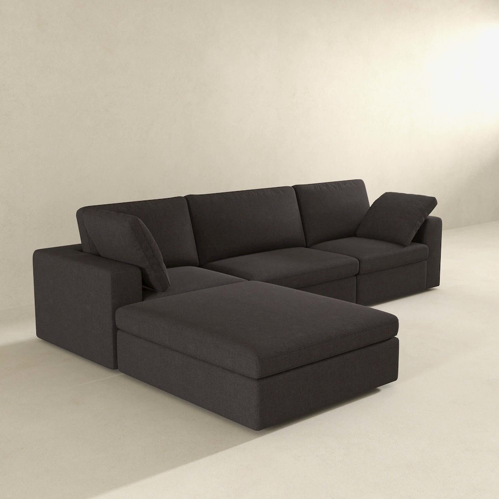 Cecilia Modular Corner Sectional Modern Fabric Sofa Dark Gray. Picture 3