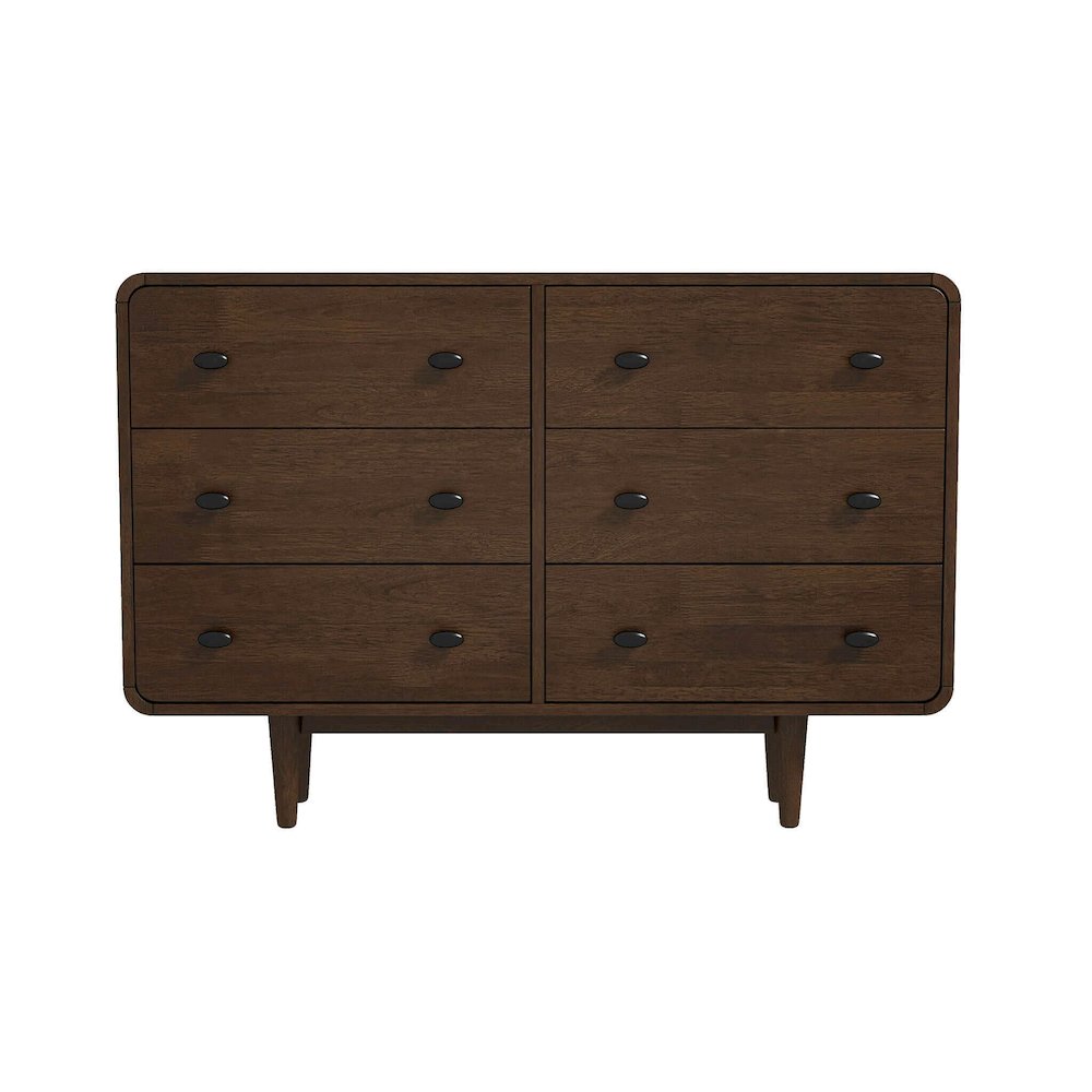 Alexa Mid Century Modern Dresser 6 Drawers. Picture 1