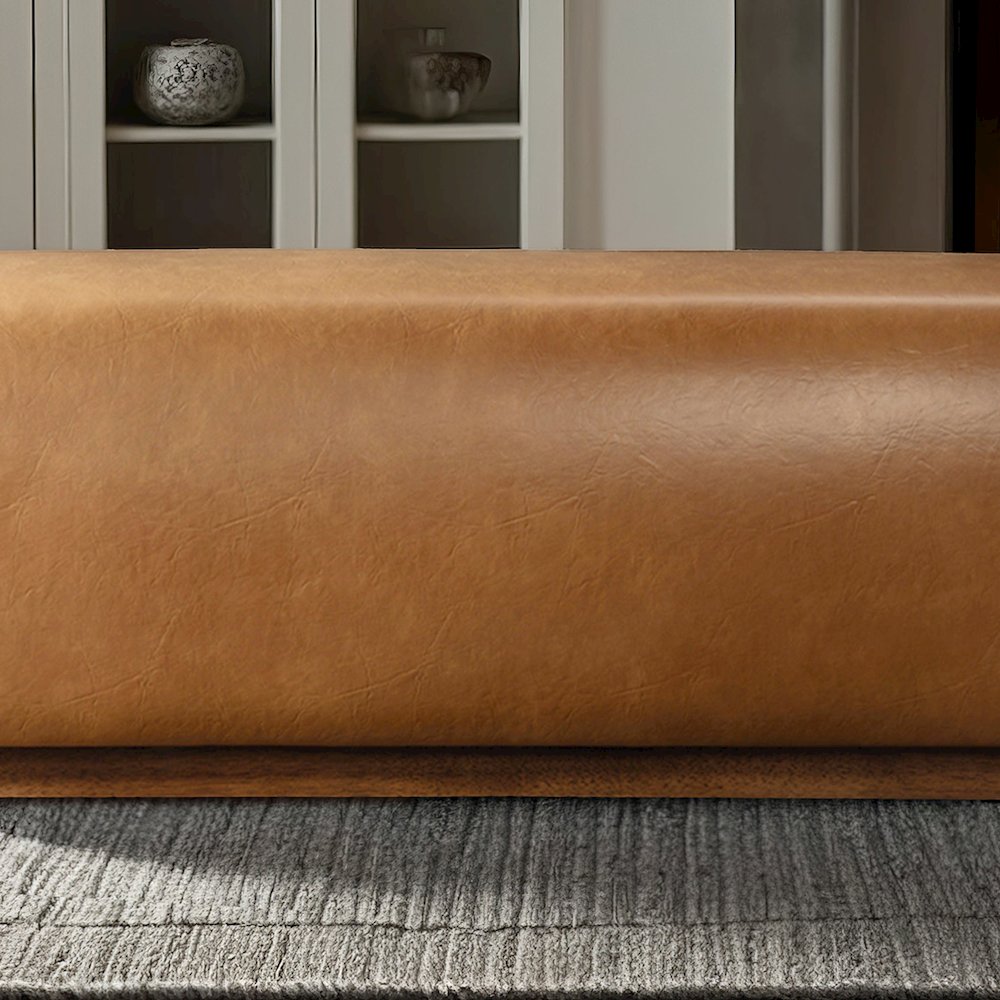 Kelvin Tan Vegan Leather Bench. Picture 2