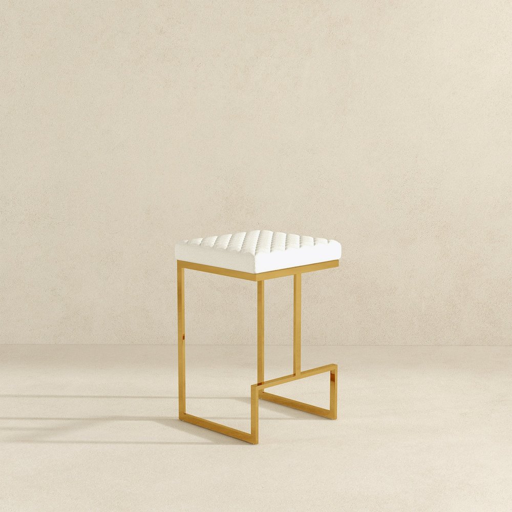 Joel Beige Boucle Counter Stool. Picture 7