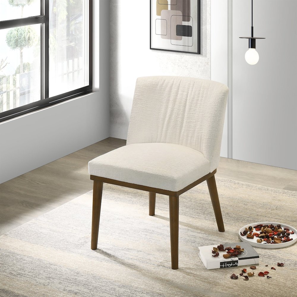 Daley White Fabric Dining Chair (Set Of 2). Picture 3