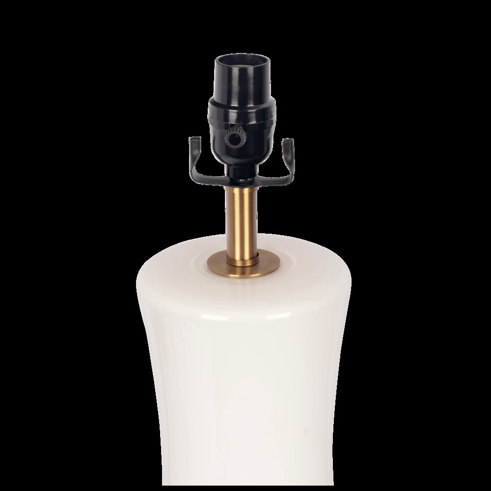 Cascade Glass Lamp Golden Base - Off White Glass Table Lamp. Picture 5