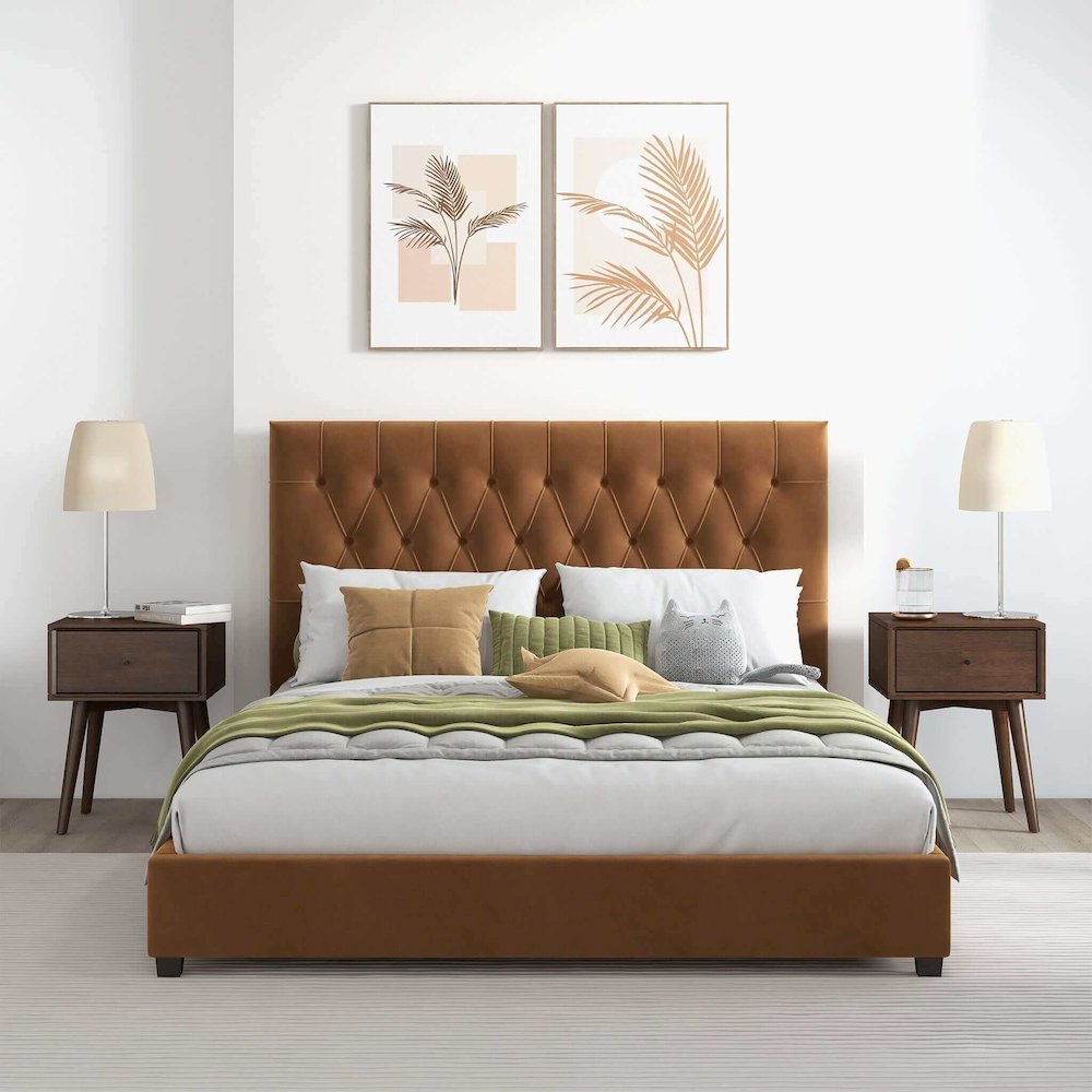 Donald Upholstered Platform Bed. Picture 3