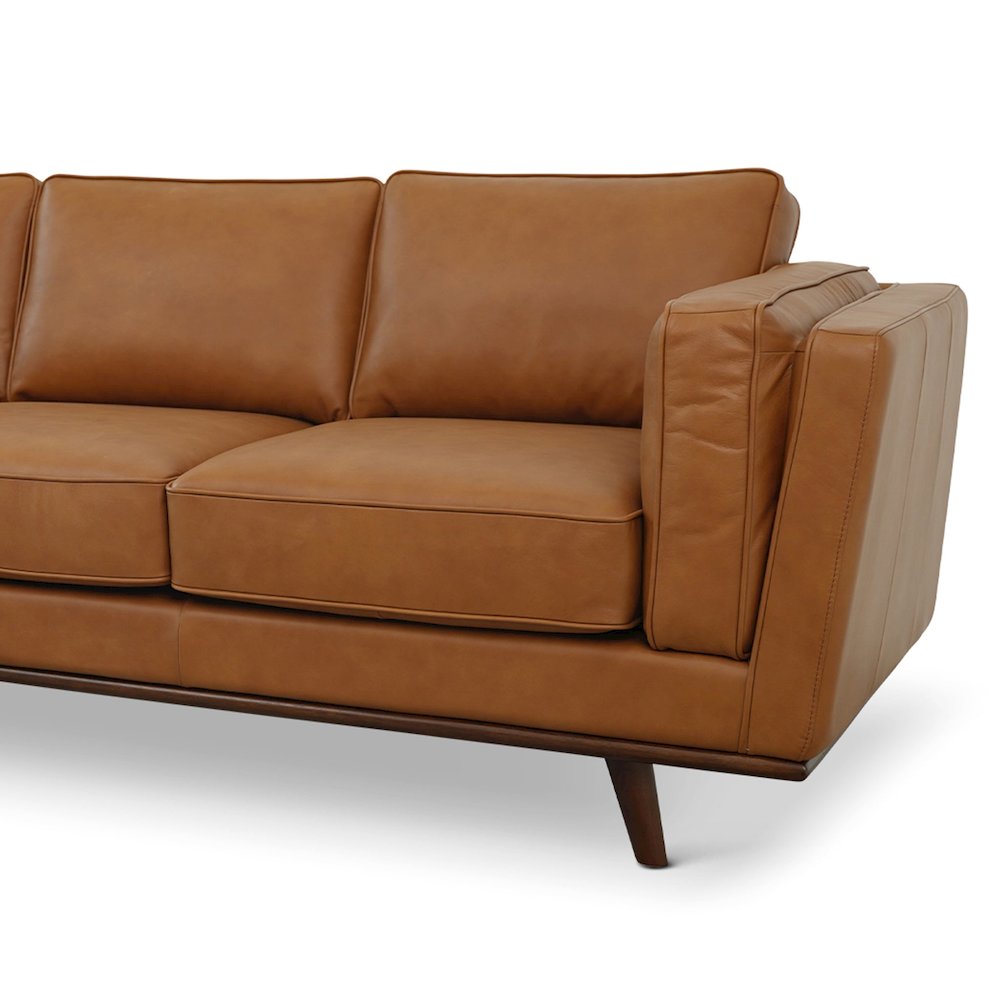 Chase Mid Century Modern Genuine Leather Sofa. Picture 3
