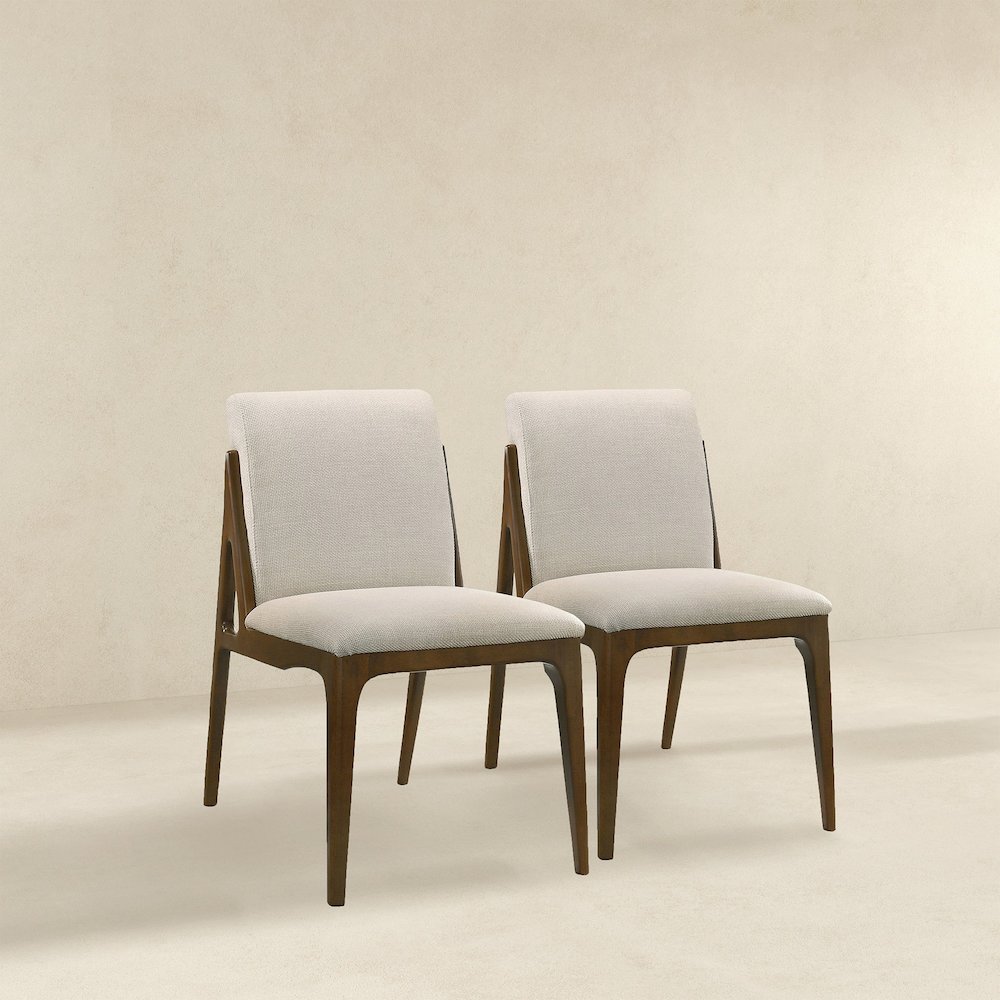Grivelle Cream Fabric Dining Chair (Set Of 2). Picture 2
