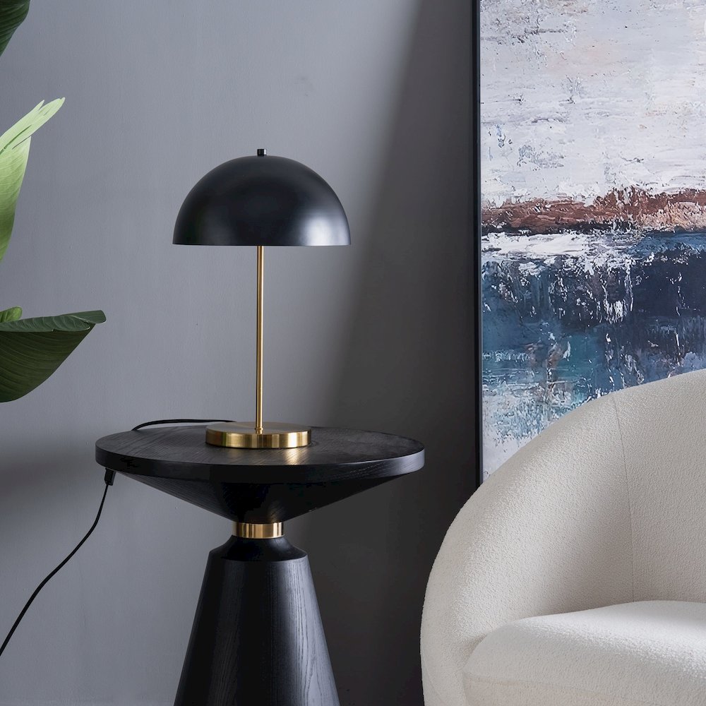 Stratos Table Lamp - Black outer - White inner. Picture 7
