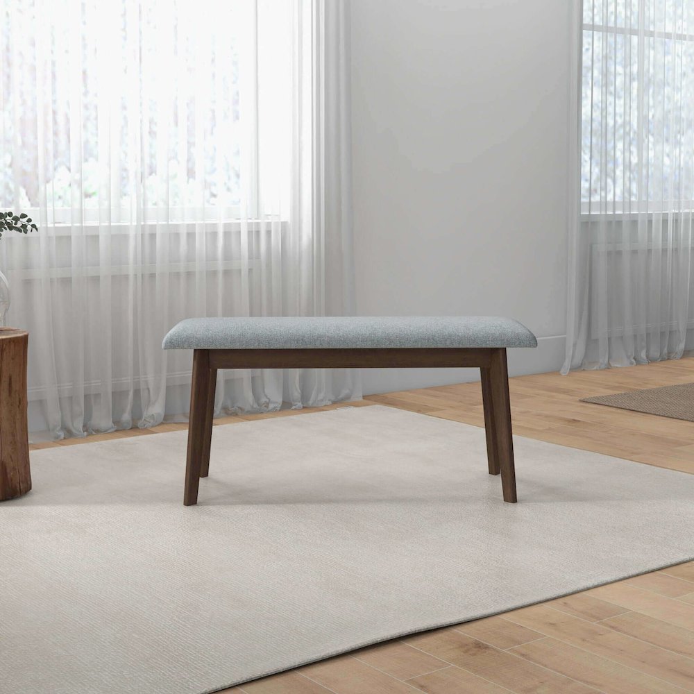 Carlos Fabric Upholstered Solid Wood Bench. Picture 7