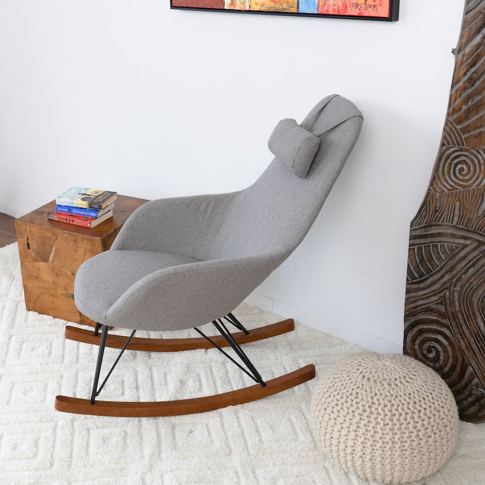 Chloe Mid Century Modern Rocker Livingroom and Bedroom Chair. Picture 3