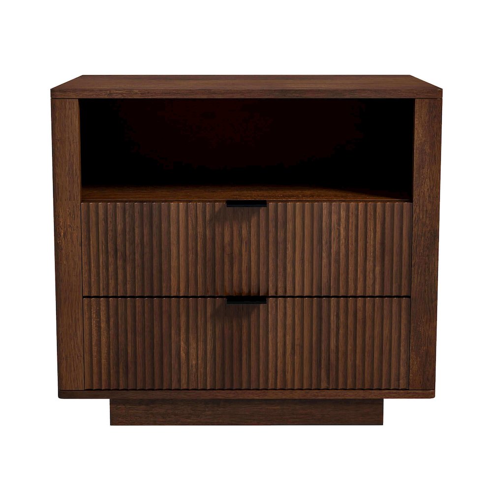 Lola Mid Century Modern Walnut Nightstand Bed Side Table. Picture 2