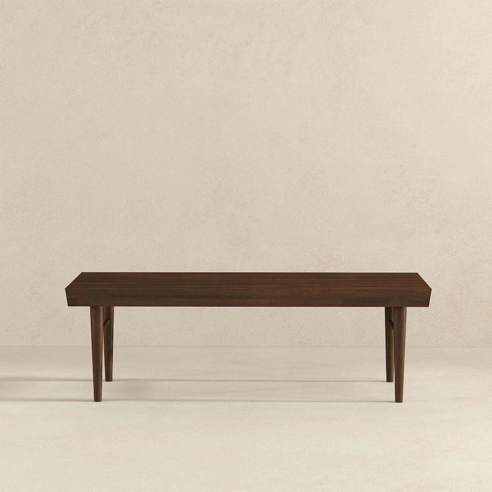 Mia Mid Century Modern Solid Wood Bench. Picture 7