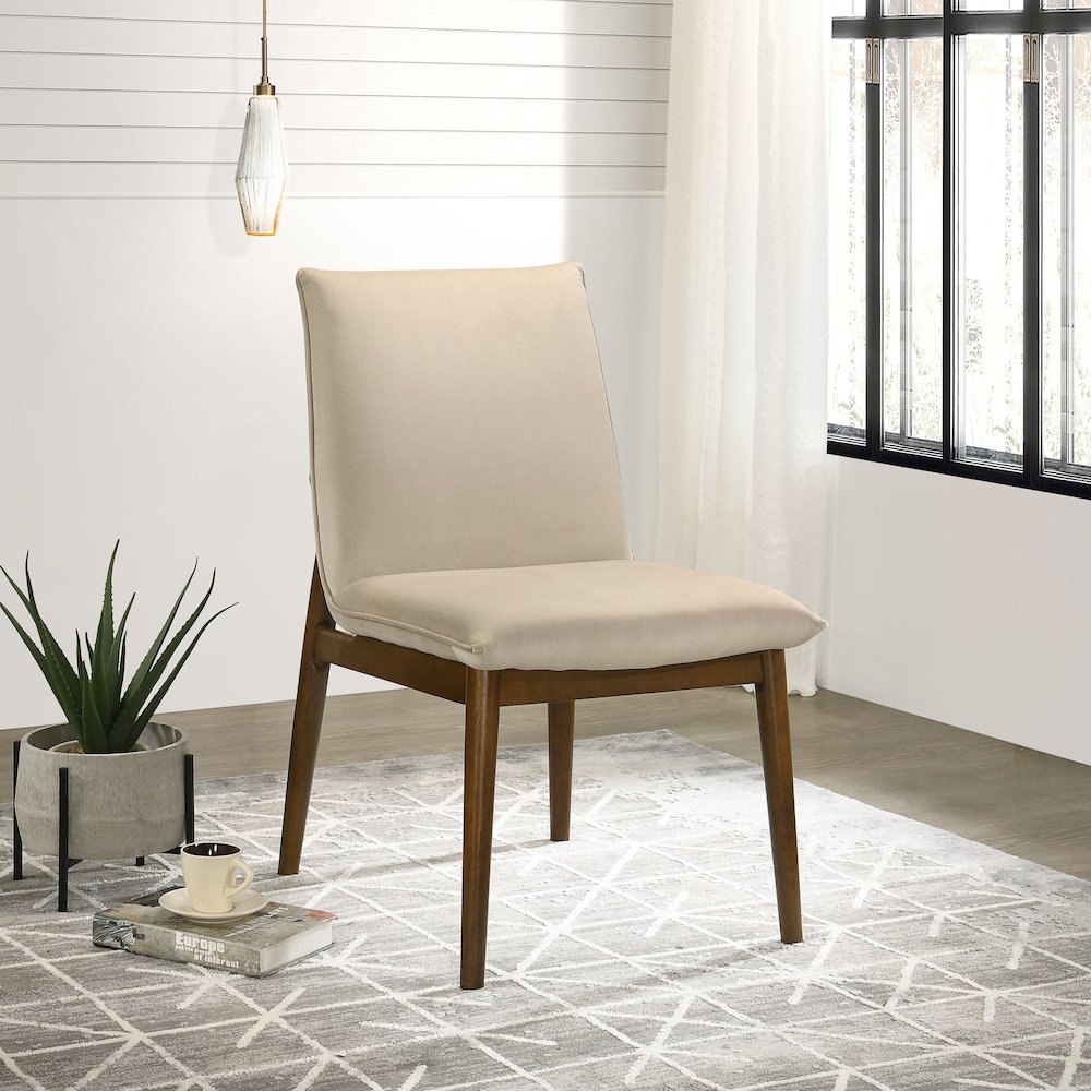 Monza Beige Velvet Dining Chair (Set Of 2). Picture 3