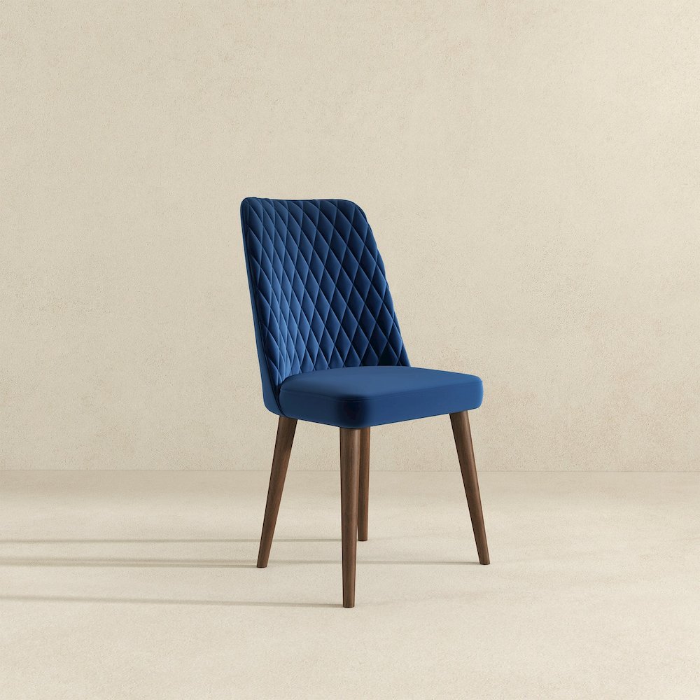 Katie  Navy Blue Velvet Dining Chair (Set Of 2). Picture 4